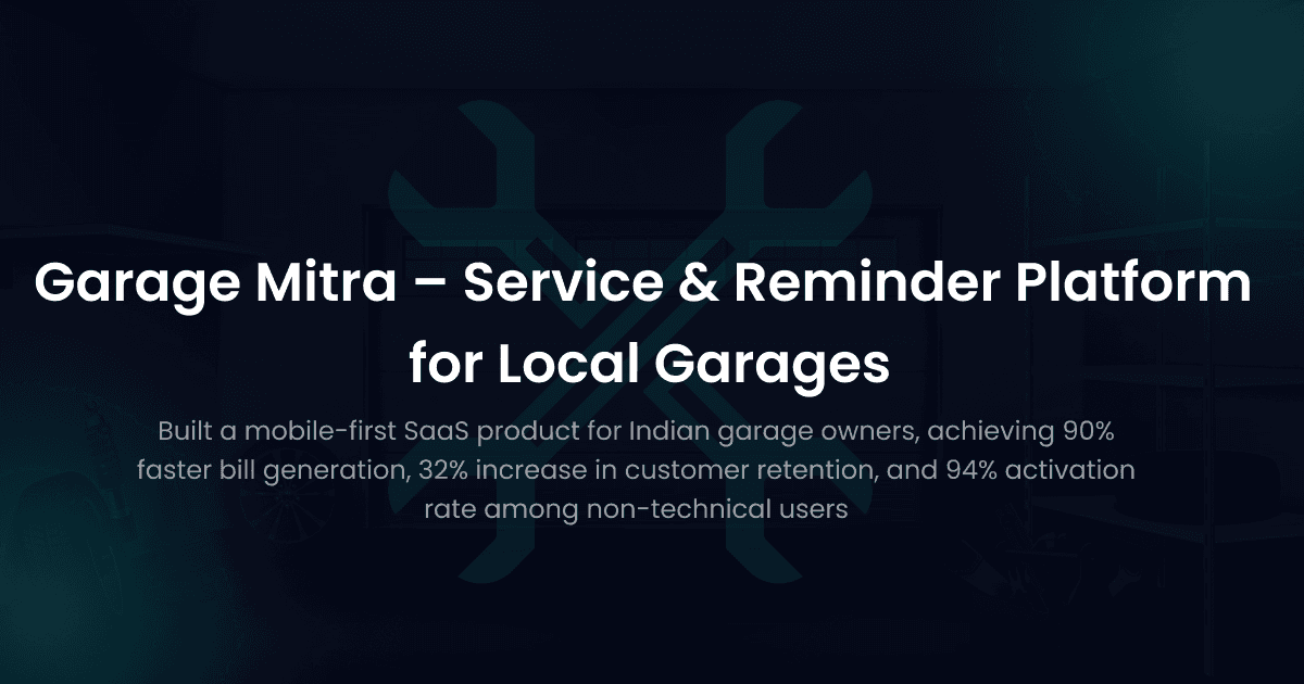 Garage Mitra – Service & Reminder Platform for Local Garages